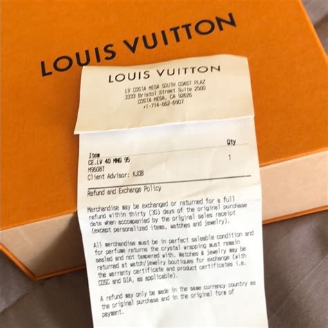 lv belt receipt